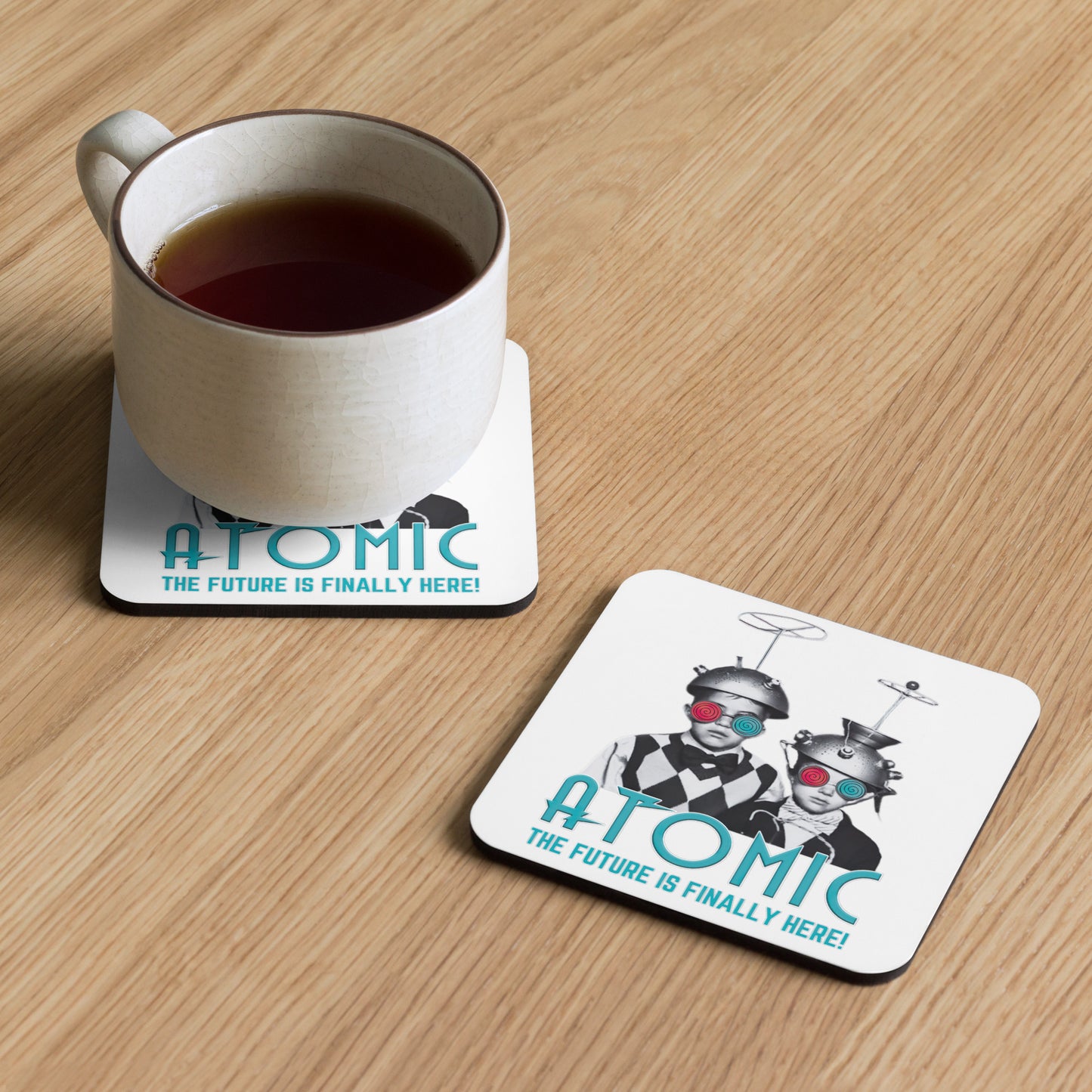 Atomic Future Cork-back coaster