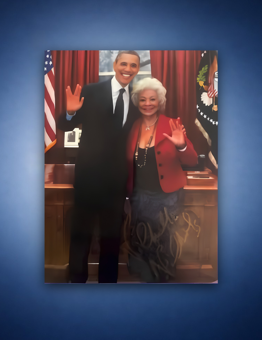 LIMITED EDITION -Signed 8"x10" Nichelle Nichols and Barack Obama